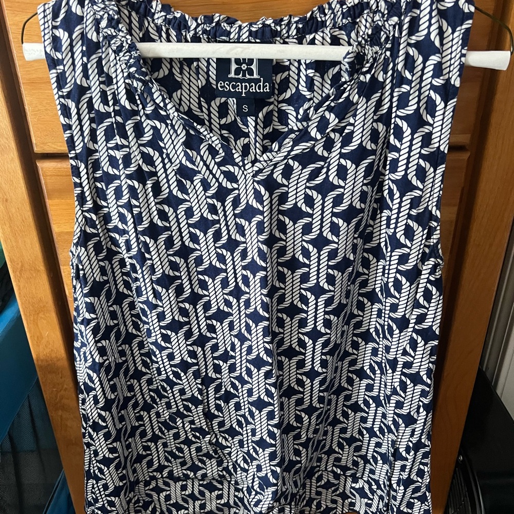 Escapada Women's Navy and White Top